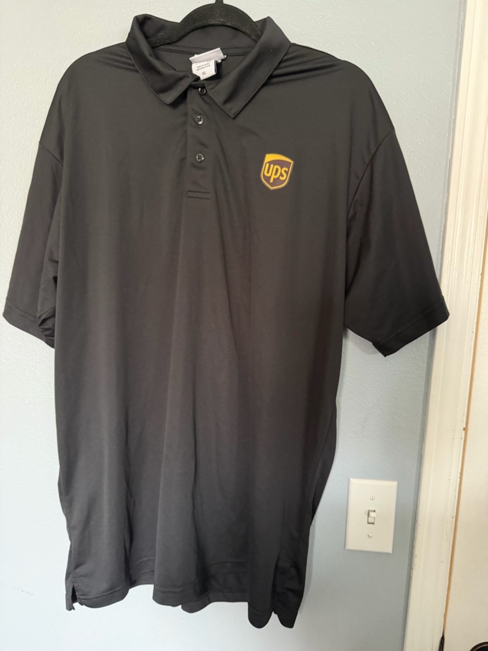 UPS Branded Black Men's Short-Sleeve Polo